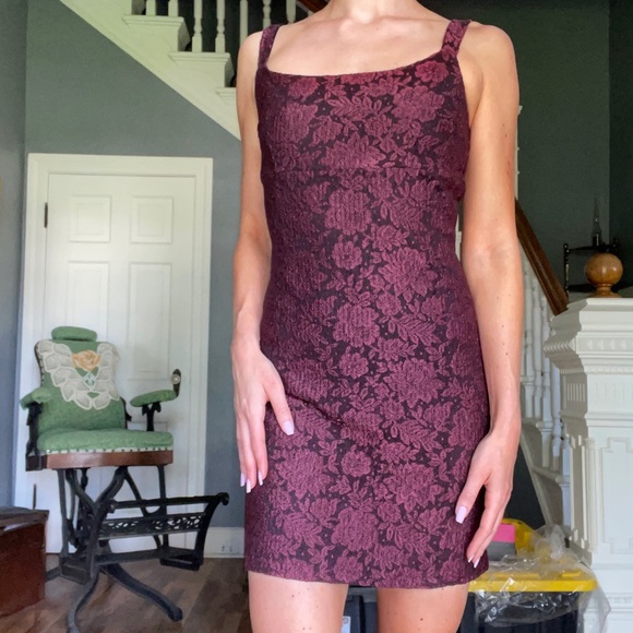 Vintage Dresses & Skirts - Y2K 90s dress dark red trendy